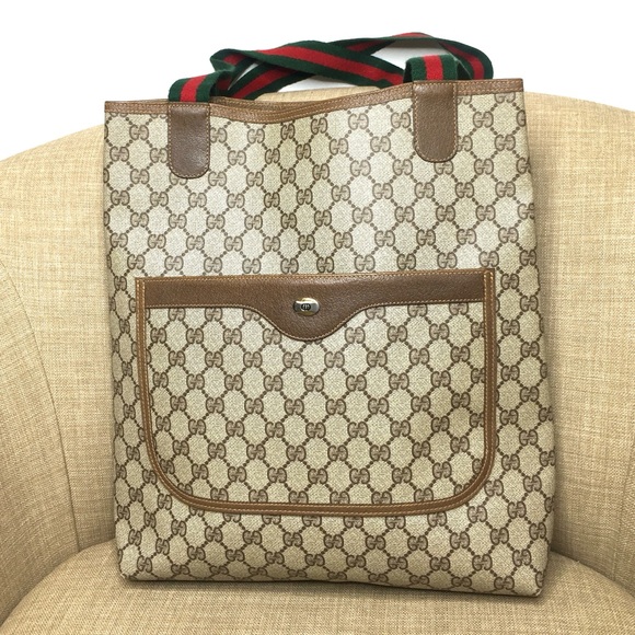 Gucci authentic brown monogram coated canvas tote bag - Picture 16 of 16